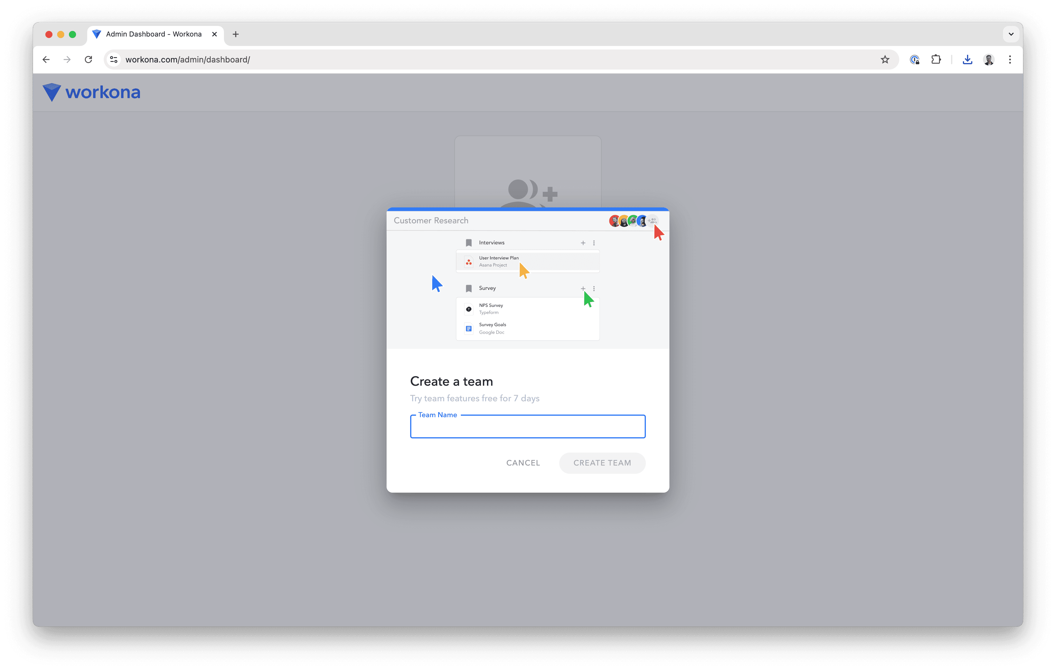 Admin dashboard